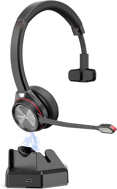 Wireless Bluetooth Headset with Noise-Canceling Microphone
