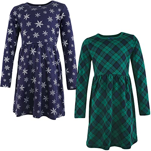 Infant and Toddler Girl Cotton Dresses Black Watch Plaid, 0-3 Months