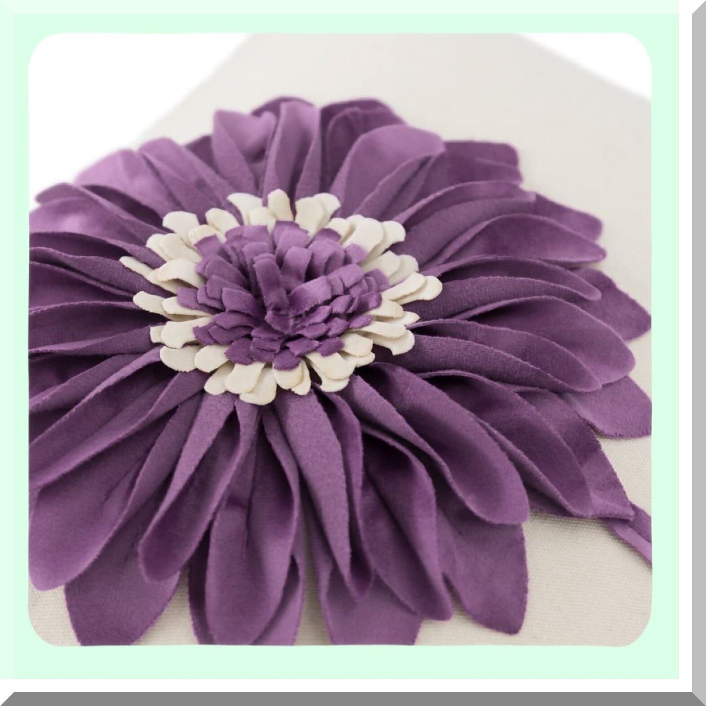 Sunflower Bloom 3D Decorative Floral Pillowcase - Cushion Cover for Couch, Bed, Bedroom - Accent Pillow Case Home Decor 18x18 Inch Beige Purple