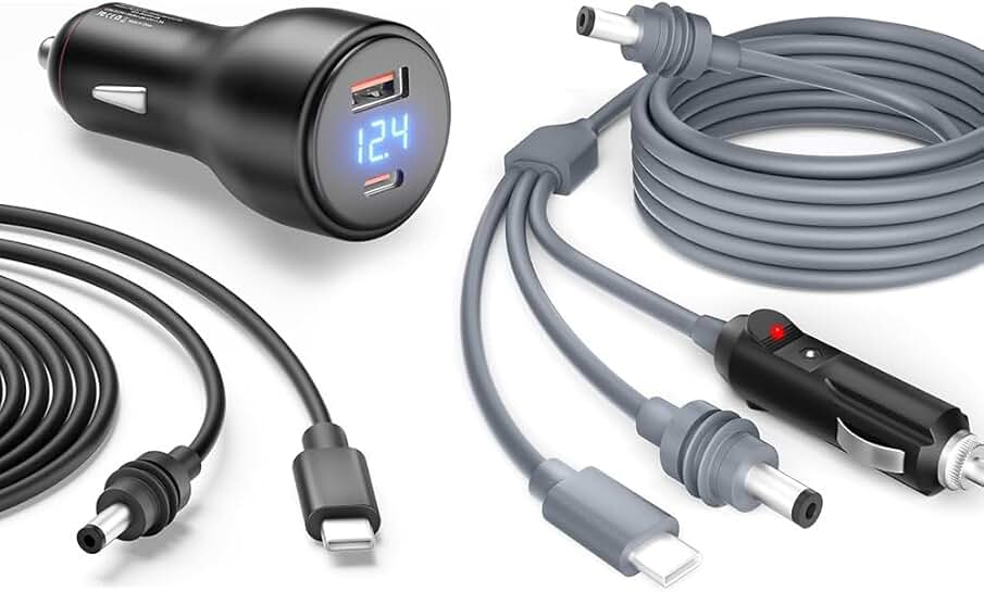 Mini USB C Power Cable and Car Adapter, 5.9FT