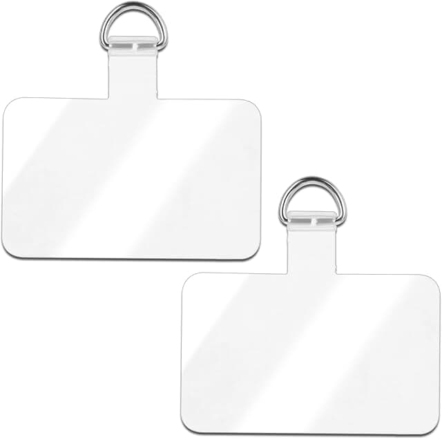 Two Transparent Phone Tether Patches with Metal Ring