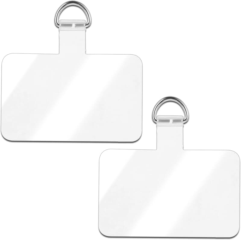 Two Transparent Phone Tether Patches with Metal Ring