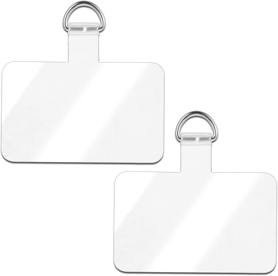 Two Transparent Phone Tether Patches with Metal Ring