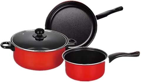 3-Piece Stainless Steel Cookware Set with Lids
