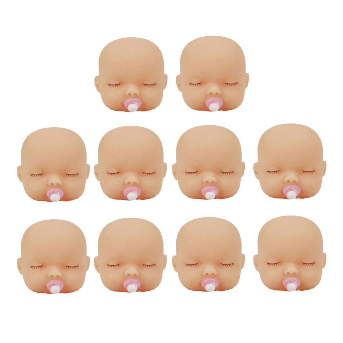 10 Silicone Baby Doll Heads for DIY Accessories