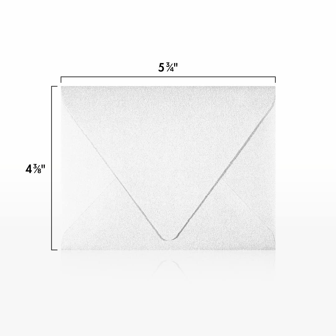 A2 Contour Flap Invitation Envelopes, Crystal Metallic, 50 Pack