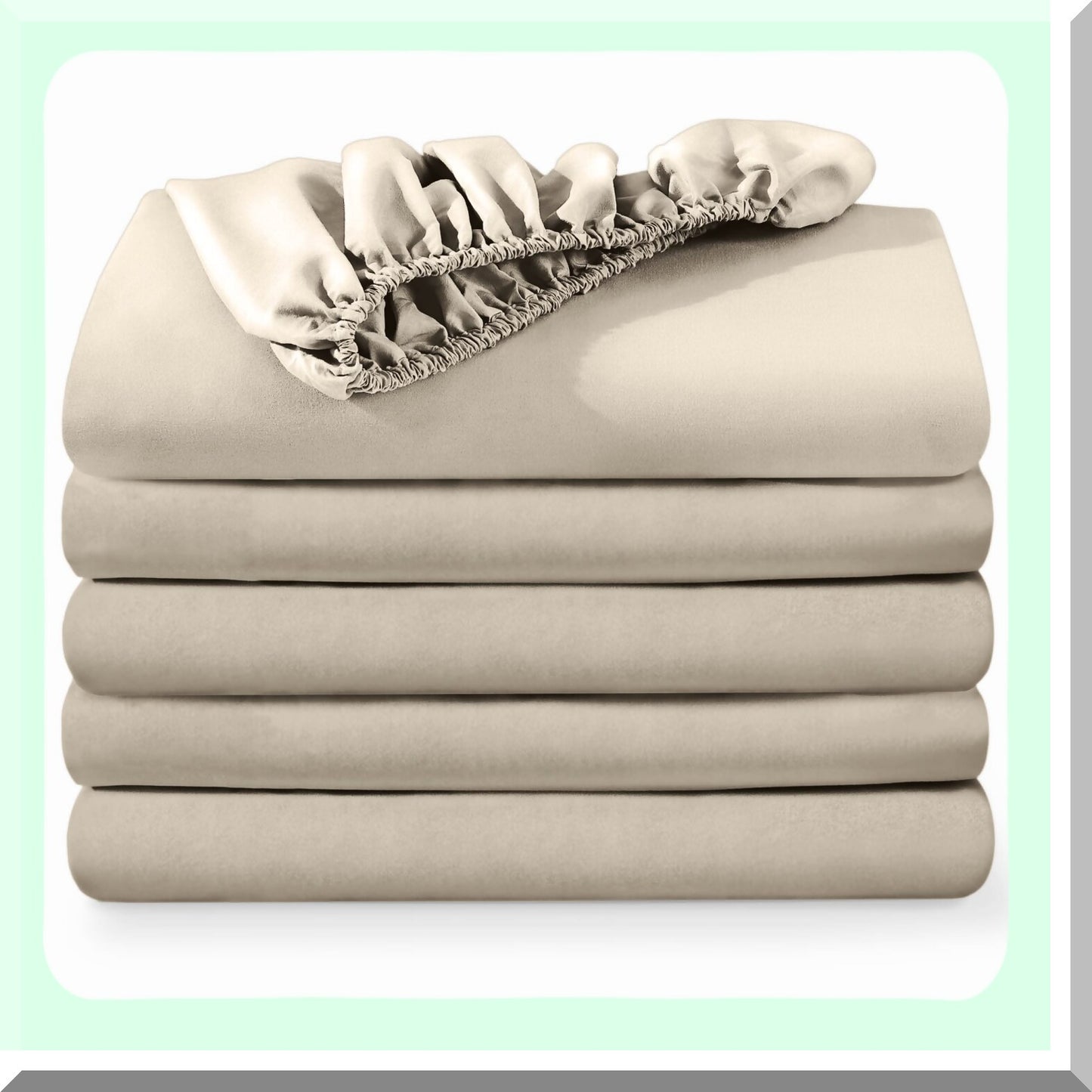 UltraSoft Twin XL Fitted Sheets 5-Pack - Premium 1800 Microfiber Deep Pocket Twin Extra Long Bedding Set - Wrinkle Resistant Sand Color
