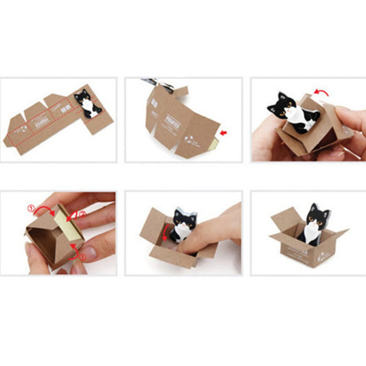 20 Pack Cat-Shaped Sticky Notes with 5 Designs