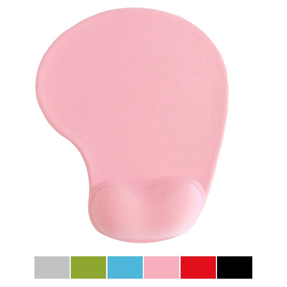Office Mousepad with Gel Wrist Support - Ergonomic Gaming Desktop Mouse Pad Wrist Rest - Design Gamepad Mat Rubber Base for Laptop Computer (01Pink)
