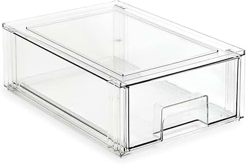 Medium Clear Plastic Storage Drawer for Home and Office
