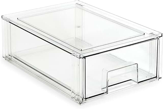 Medium Clear Plastic Storage Drawer for Home and Office