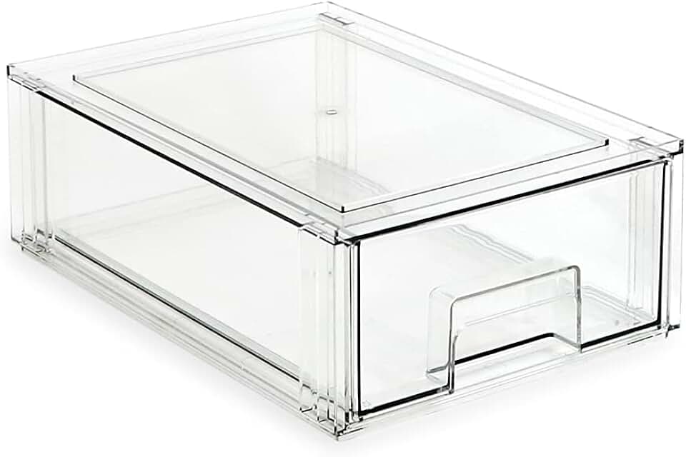 Medium Clear Plastic Storage Drawer for Home and Office