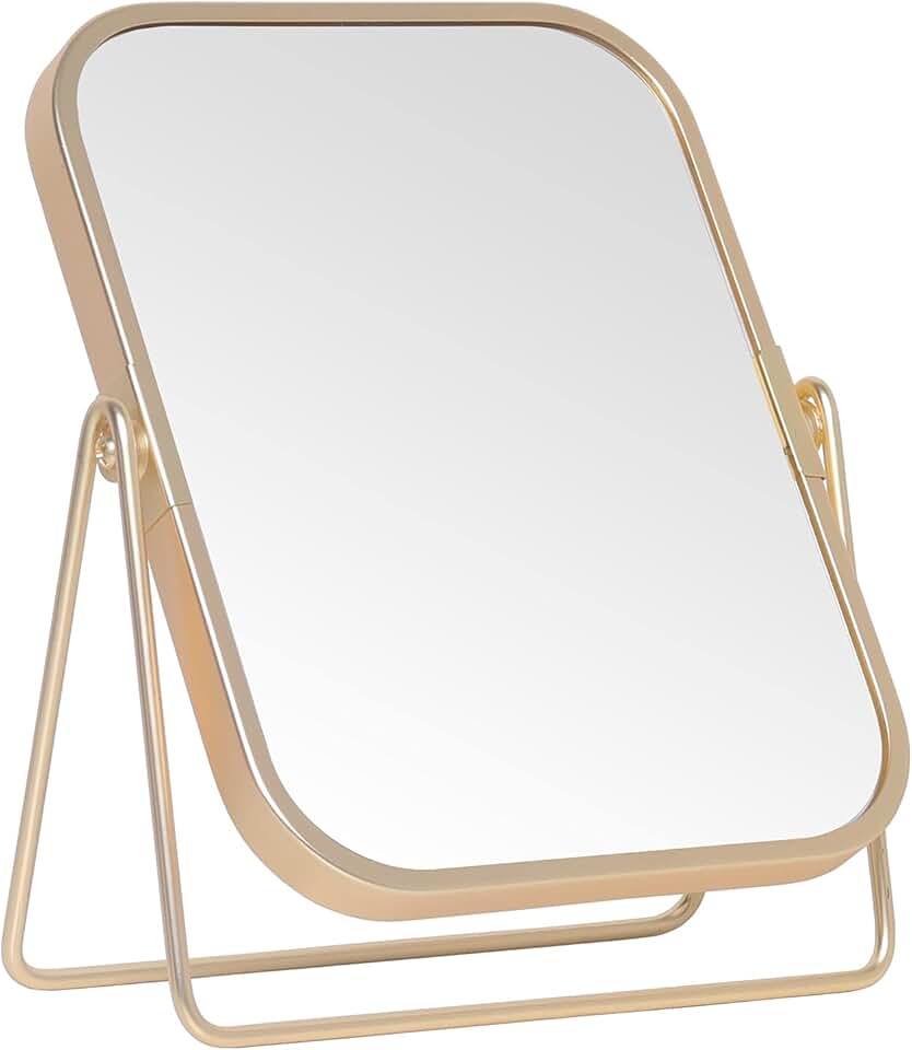 Double-Sided Gold Square Vanity Mirror for Home