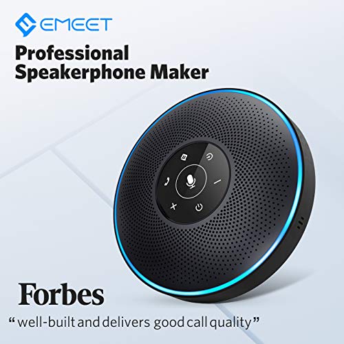 Bluetooth Speakerphone - M2 Black Conference Speaker for 5-8 People Business Conference 360 Voice Pickup 4 AI Microphone Self-Adaptive Conference Call Speaker Skype USB Speakerphone
