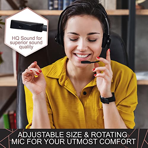 Bulk Headsets With Microphone (10 Pack) - Noise Canceling Computer Headset For Office, Meetings, Chat- Comfortable Over-Ear PC Headphones With Rotating Mic- 3.5 Jack For Universal Connectivity
