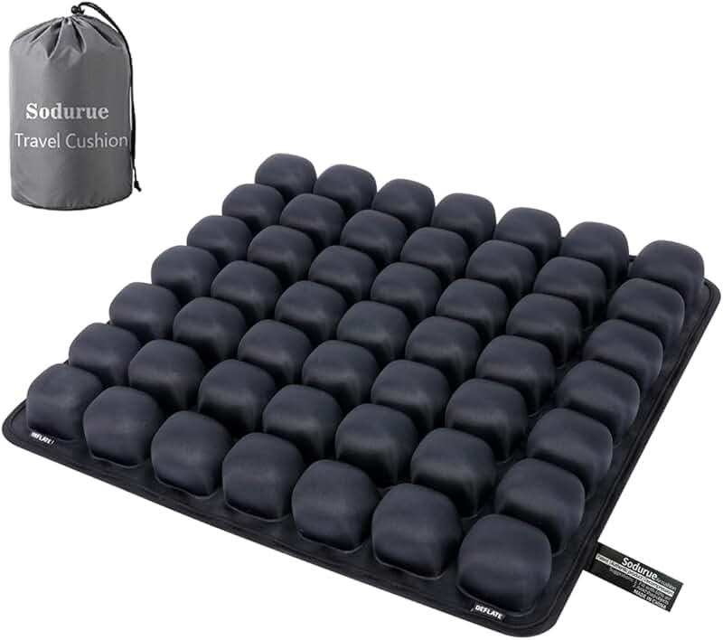 Inflatable Travel Cushion with 49 Airbags