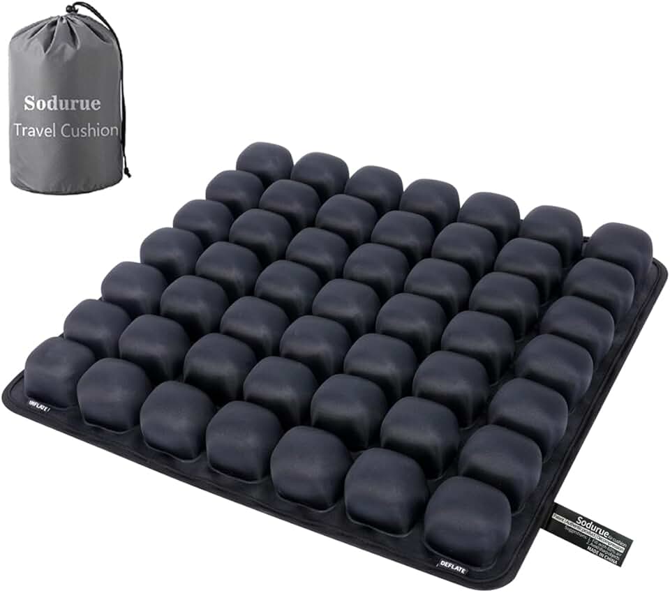 Inflatable Travel Cushion with 49 Airbags