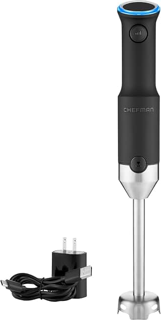 Cordless Immersion Blender with One-Touch Speed and USB Charging