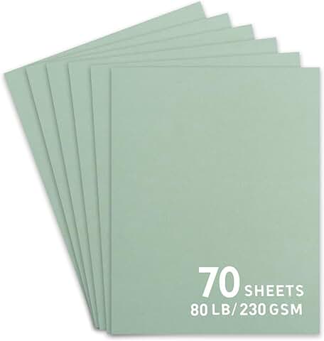 70 Sheets Sage Green Cardstock, 8.5x11, 90 lb