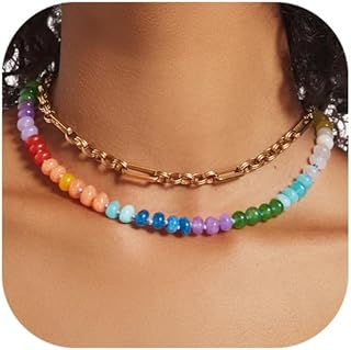 Colorful Beaded Necklace for Women, Boho Style, Summer Jewelry