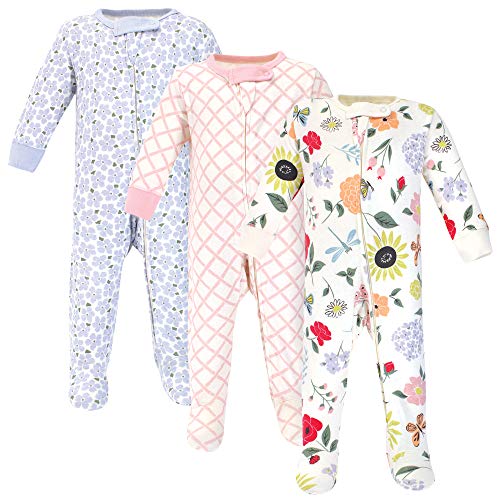 Unisex Baby  Cotton Sleep and Play, Flutter Garden, 0-3 Months