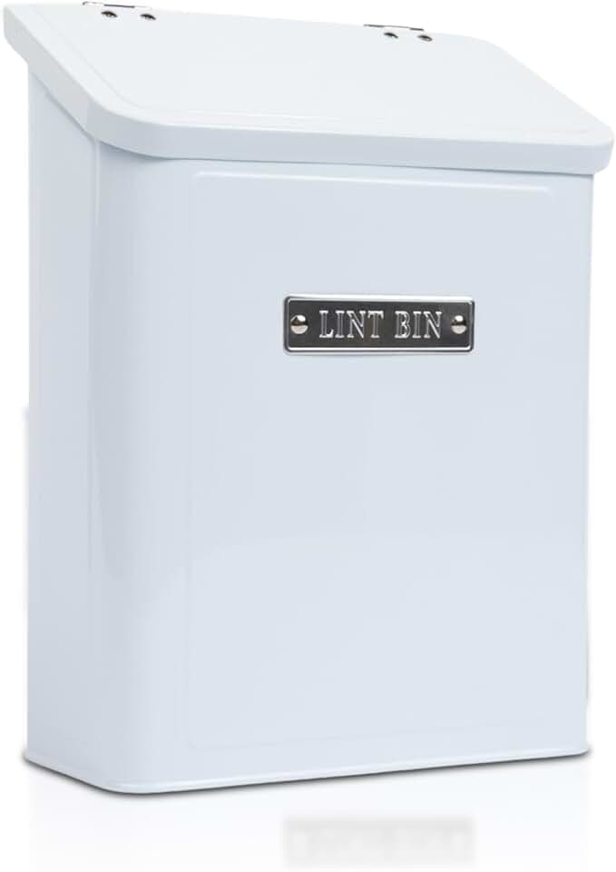 Embossed Magnetic Laundry Lint Bin with Lid
