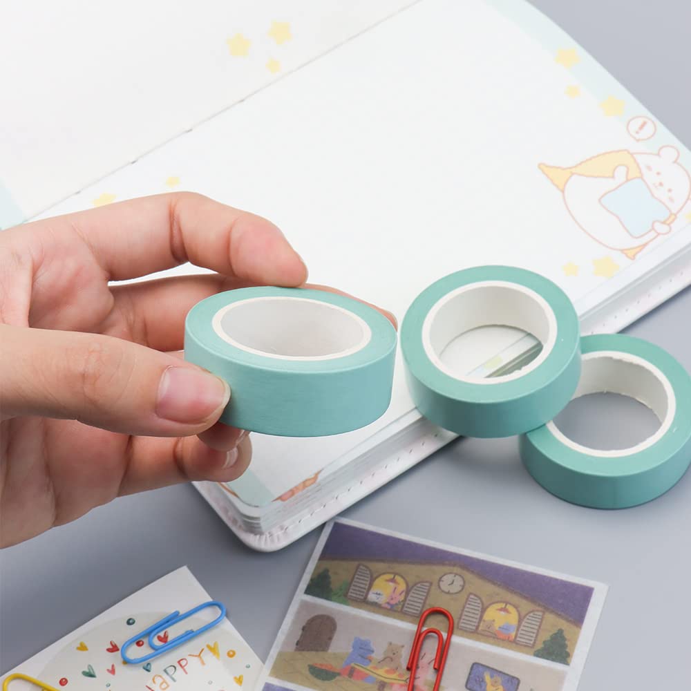 Mint Green Washi Tape Set - 3 Rolls, 32 Ft Each