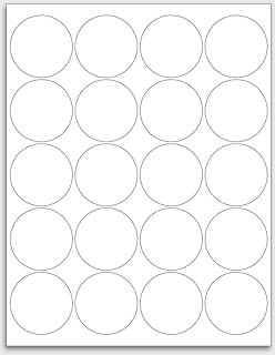 2 Inch Round Matte White Printable Labels, 500 Sheets