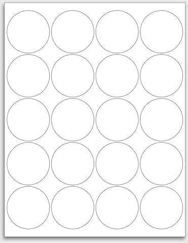 2 Inch Round Matte White Printable Labels, 500 Sheets