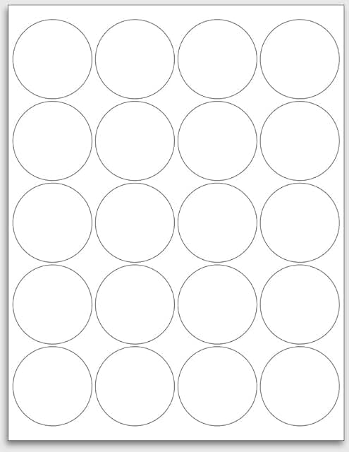 2 Inch Round Matte White Printable Labels, 500 Sheets