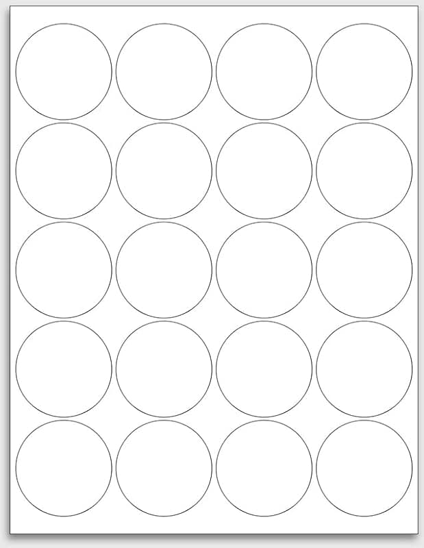 2 Inch Round Matte White Printable Labels, 500 Sheets