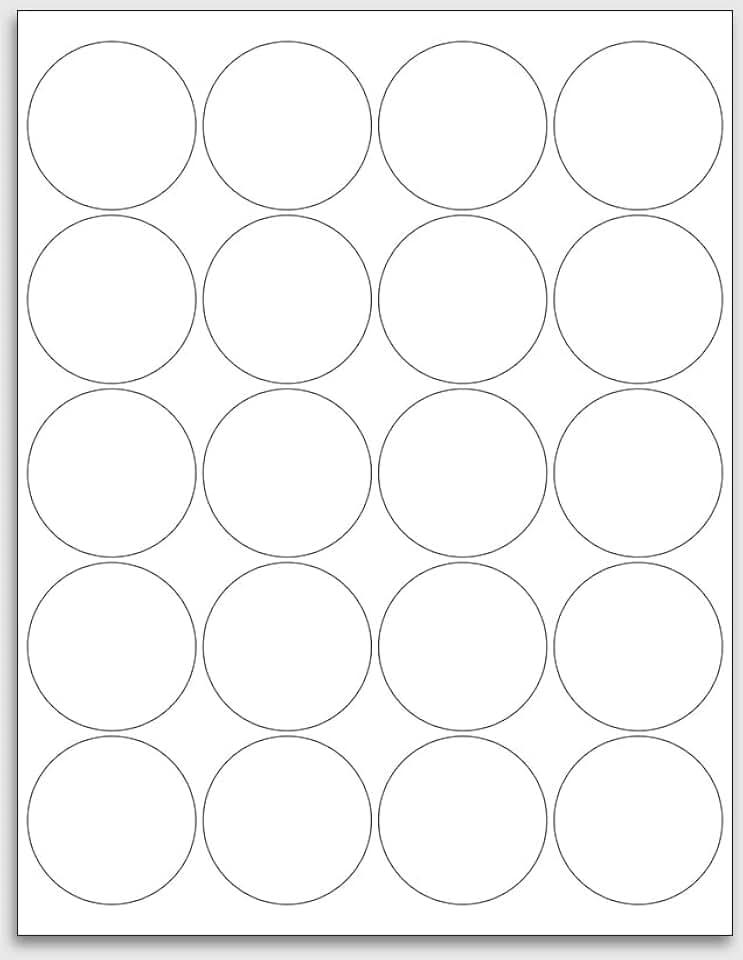 2 Inch Round Matte White Printable Labels, 500 Sheets
