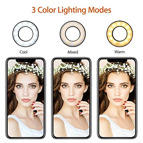 1080P 60FPS Webcam Lighting Kit with Microphone, 3.5 Inch Selfie Ring Light, Mount Stand, and Buil-in Privacy Cover, 360 Degrees Flexible Arms, for Live Streaming, Online Class, Zoom Skype MS Teams