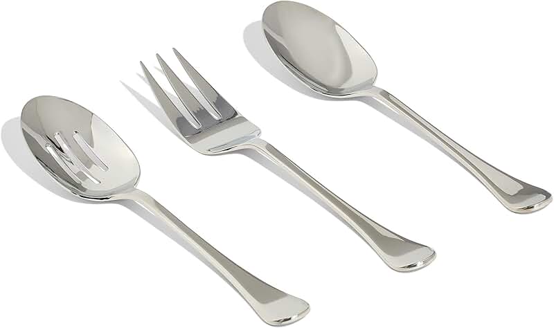 Stainless Steel Serving Utensil Set, Dishwasher Safe