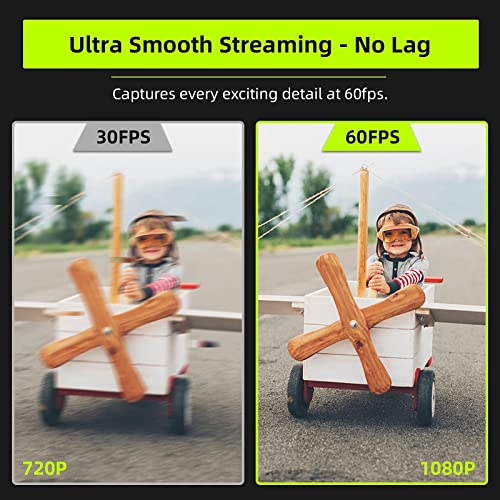 60FPS 1080P Webcam Kits, 2021 N960E FHD Web Camera with Ring Light, Software Included, Air T2 Ultra-Thin Wireless Earbuds, for Zoom/Skype/Teams, MAC PC