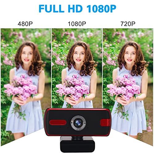 1080P Web Camera, HD Webcam with MicrophoneLaptop Desktop Full HD Camera Video Webcam 70 Degree Widescreenfor Recording, Calling, Conferencing, GamingUpgraded