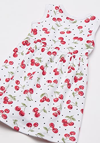 Girl Cotton Dress, Cardigan and Shoe Set, Cherries, 3-6 Months