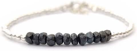 Natural Gemstone Bead Bar Bracelet for Women