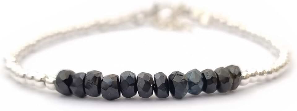 Natural Gemstone Bead Bar Bracelet for Women