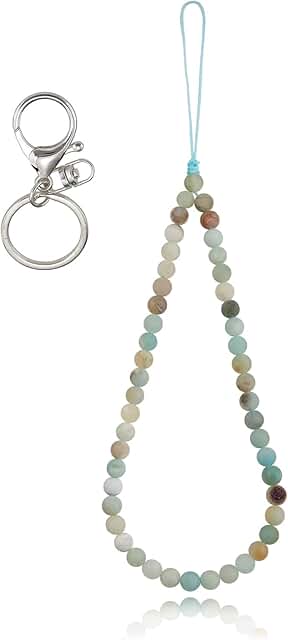 Natural Stone Beaded Phone Lanyard and Keychain