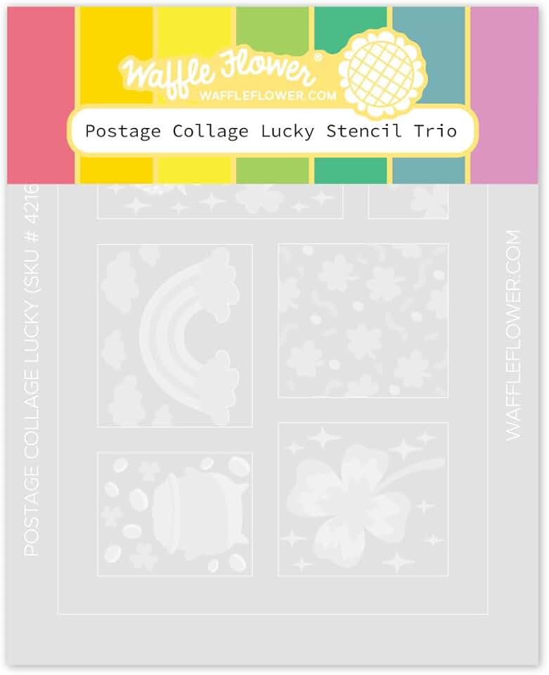 Lucky Postage Collage Stencil Trio