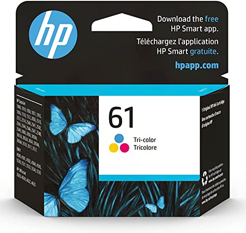 Original 61 Tri-color Ink | Works with DeskJet 1000, 1010, 1050, 1510, 2050, 2510, 2540, 3000, 3050, 3510; ENVY 4500, 5530; OfficeJet 2620, 4630 Series | Eligible for Instant Ink | CH562WN