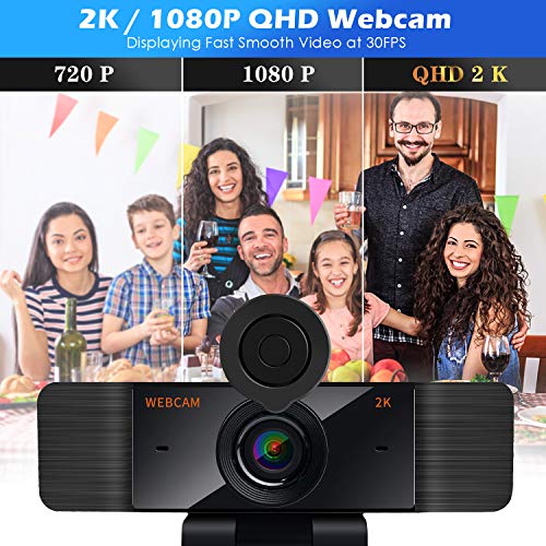 Webcam HD 1080P Web Camera, Streaming Camera with Cover Microphone Wide Angle for Recording, Calling, Conferencing, Gaming