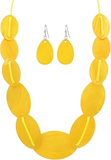 Colorful Chunky Geometric Necklace and Earrings Set