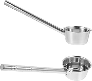Two Long Handle Stainless Steel Soup Spoons
