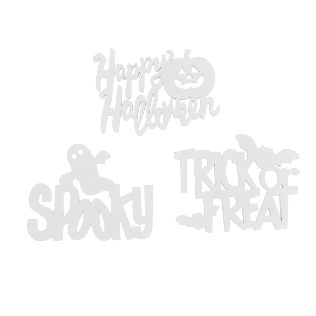 3-Piece Unfinished Wooden Trick or Treat Cutouts Set