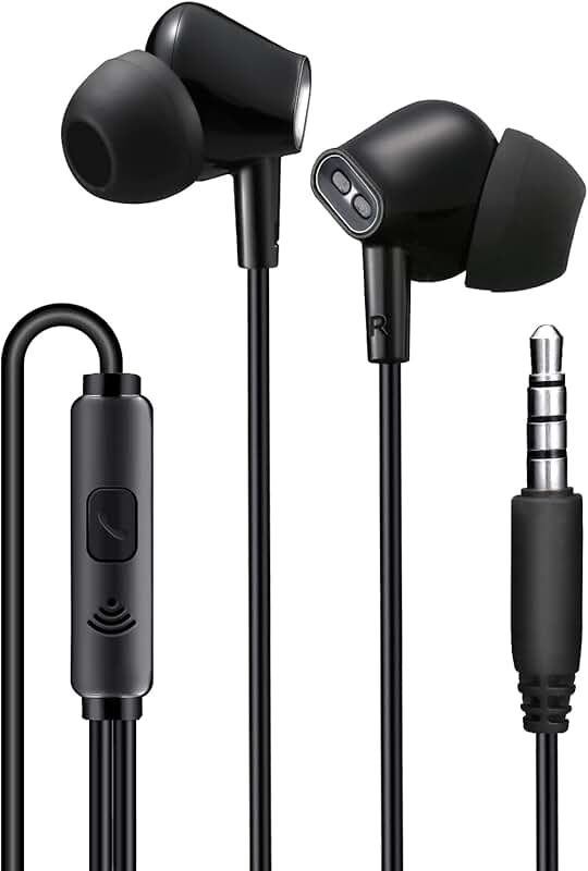Wired In-Ear Earphones with Microphone and Noise Isolation