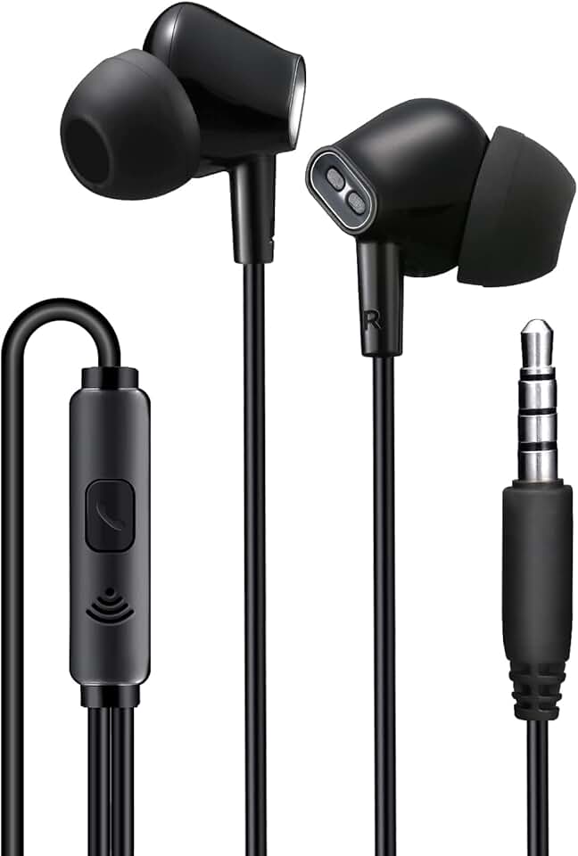 Wired In-Ear Earphones with Microphone and Noise Isolation