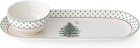 Christmas Polka Dot Chip and Dip Serving Set