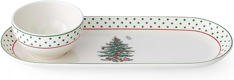Christmas Polka Dot Chip and Dip Serving Set
